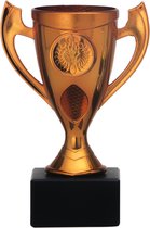 Trofee/beker - brons - oren - kunststof - 14 x 9 cm - sportprijs