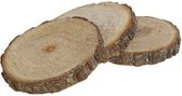 4x onderzetters voor glazen - D8 cm - boomschijfjes hout rond
