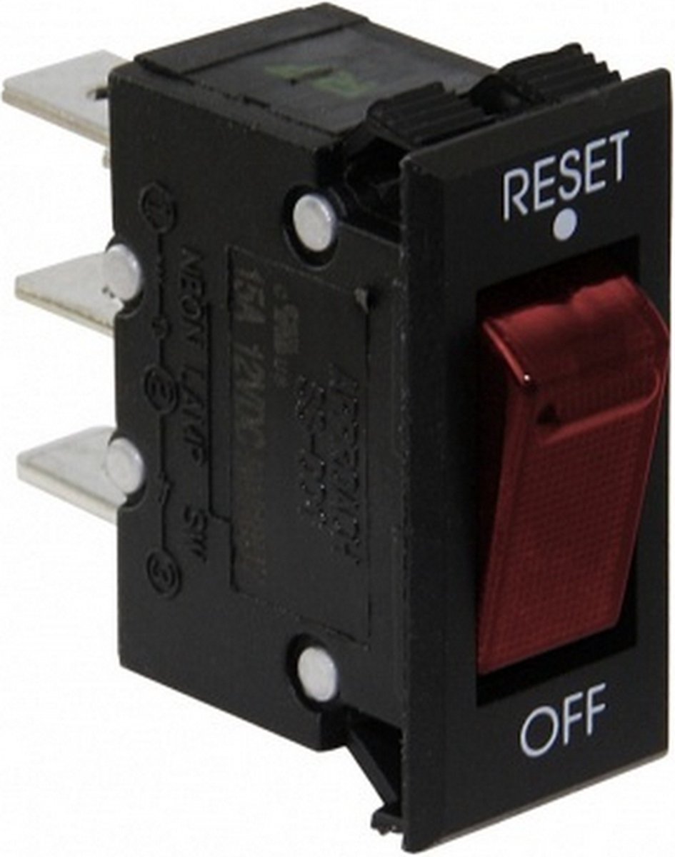 Tuimelschakelaar met automatische zekering - 10 Amp.