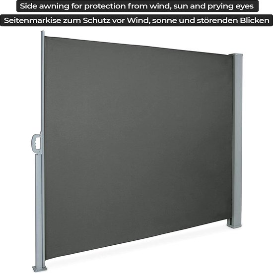 Deuba Privacydoek 500 x 90 cm UV-bescherming 50 Waterafstotend Kunststof Privacyscherm Balkon Balkonscherm Windscherm Zijluifel Beton-look