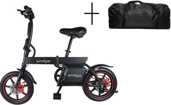 Windgoo b20 trapondersteuning (zonder gashendel) + Stepgo reistas | Elektrische vouwfiets | Elektrische fiets | 25 km/h | (No gas handelbar only pedal asist) | Electric bike
