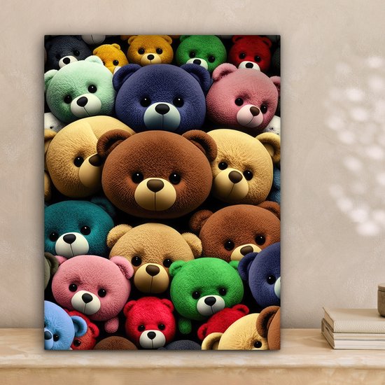 Toile Peinture Ourson - Teddy - Design - Kids - 30x40 cm - Décoration murale