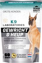K9 Laboratories Gewricht & heup Voedingssupplement voor grote honden - vanaf 40 kg - 60 stuks - Bevat Collageen - Glucosamine - Spirulina - Groenlipmossel