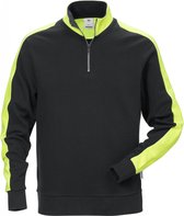 Fristads Sweatshirt Met Korte Rits 7449 Rts - Zwart - XL