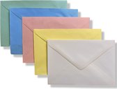 50 Cards & Crafts Luxe Gekleurde Enveloppen Pasteltinten - B6 - 120x175mm - 100g/sm