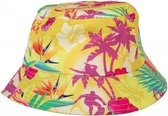 Bucket hat - Vissershoedje - Heren - Dames - Hawaii - Hawaiian tropic - Festival accessoires - 58 cm - geel