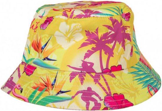 Chapeau pêcheur imprimé Hawaii jaune OFFRE.