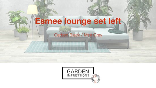 Garden Impressions Esmee loungeset 3-delig - links - carbon black/ mystic  grey | bol.com