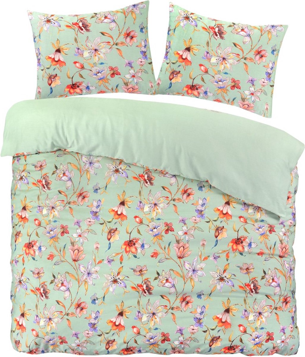Papillon Nora Dekbedovertrek - Tweepersoons - 200x200/220 - Groen