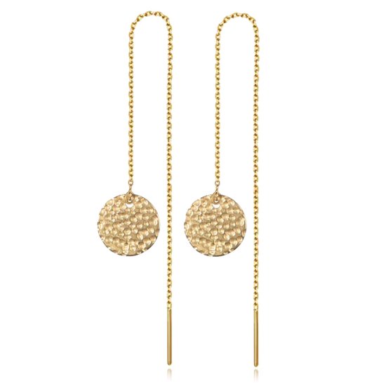 JEWELS BY LEONARDO hanger Beauty's Zelda • 1 paar bedelhangers van goudkleurig roestvrij staal • drie ronde glazen stenen • sieraden cadeau voor vrouwen • 024902, 1,9 cm, Roestvrij staal, Geen