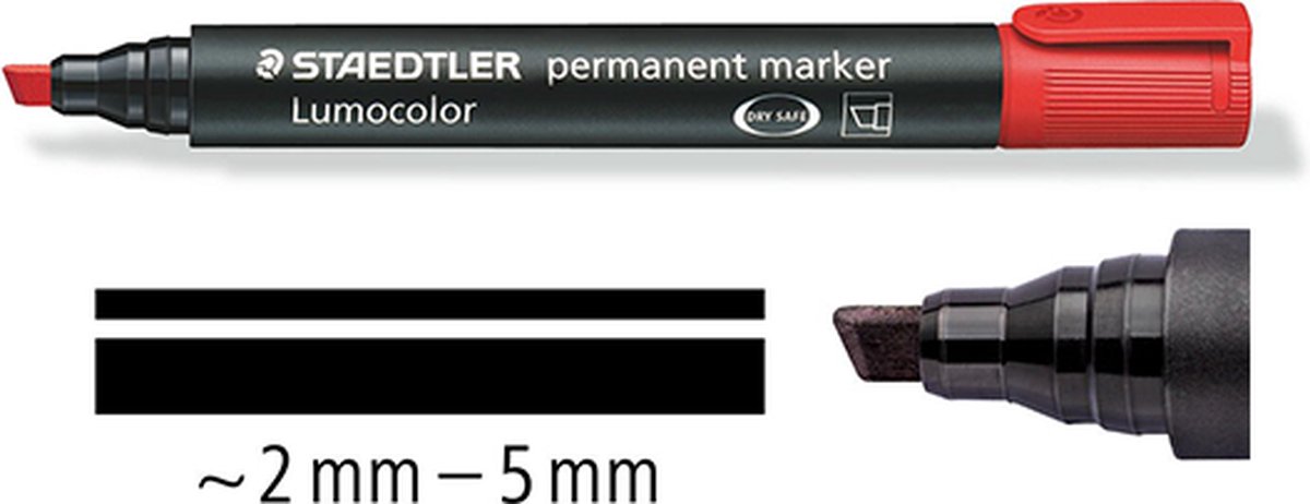 Viltstift staedtler 350 schuin 2-5mm rood | 10 stuks