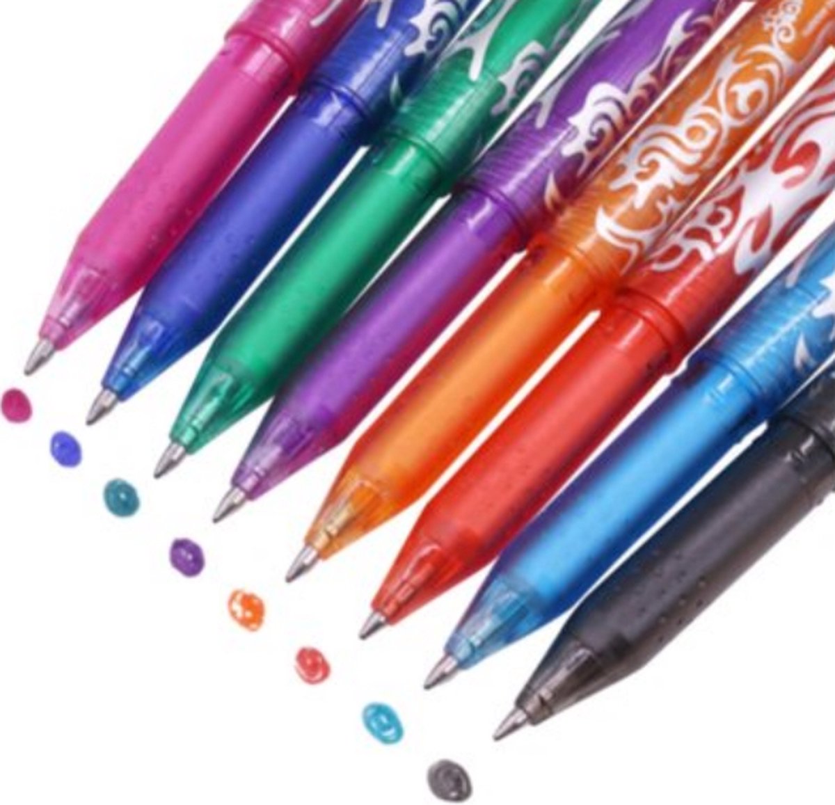 OFFCUP Uitwisbare balpen, 4 blauwe rollerballpennen Uitwisbare gelpen, 0,5 mm gumpen Beer Cartoon uitwisbare pen Uitwisbare pen voor kinderen Studenten Cadeau School Kantoorbenodigdheden - koffiebeer