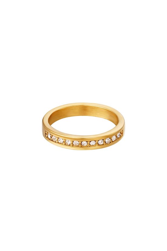 Stainless steel- ring -with zircon stones- White- wit- yehwang- 18-Moederdag cadeautje - cadeau voor haar - mama