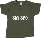 Baby t-shirt korte mouw - BIG BRO - Groen - Maat 98 - Zwanger - Geboorte - Big brother - Aankondiging - Zwangerschapsaankondiging - Peuter - Dreumes - Ik word grote broer
