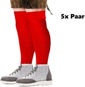 5x Paar Tiroler kabel sokken rood mt.43-46 - Kabelkousen - Festival party apres ski tirolerfeest Oktoberfest