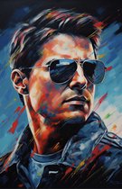 Affiche du film - Tom Cruise - Affiche Top Gun - Affiche Portrait - Abstrait - 61x91
