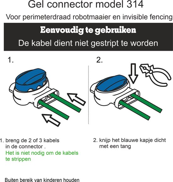 Gel connector - kabelverbinder - draadverbinder voor robotmaaier perimeterdraad - begrenzingsdraad 12st I model 314 I van Merkloos	 — afbeelding 5