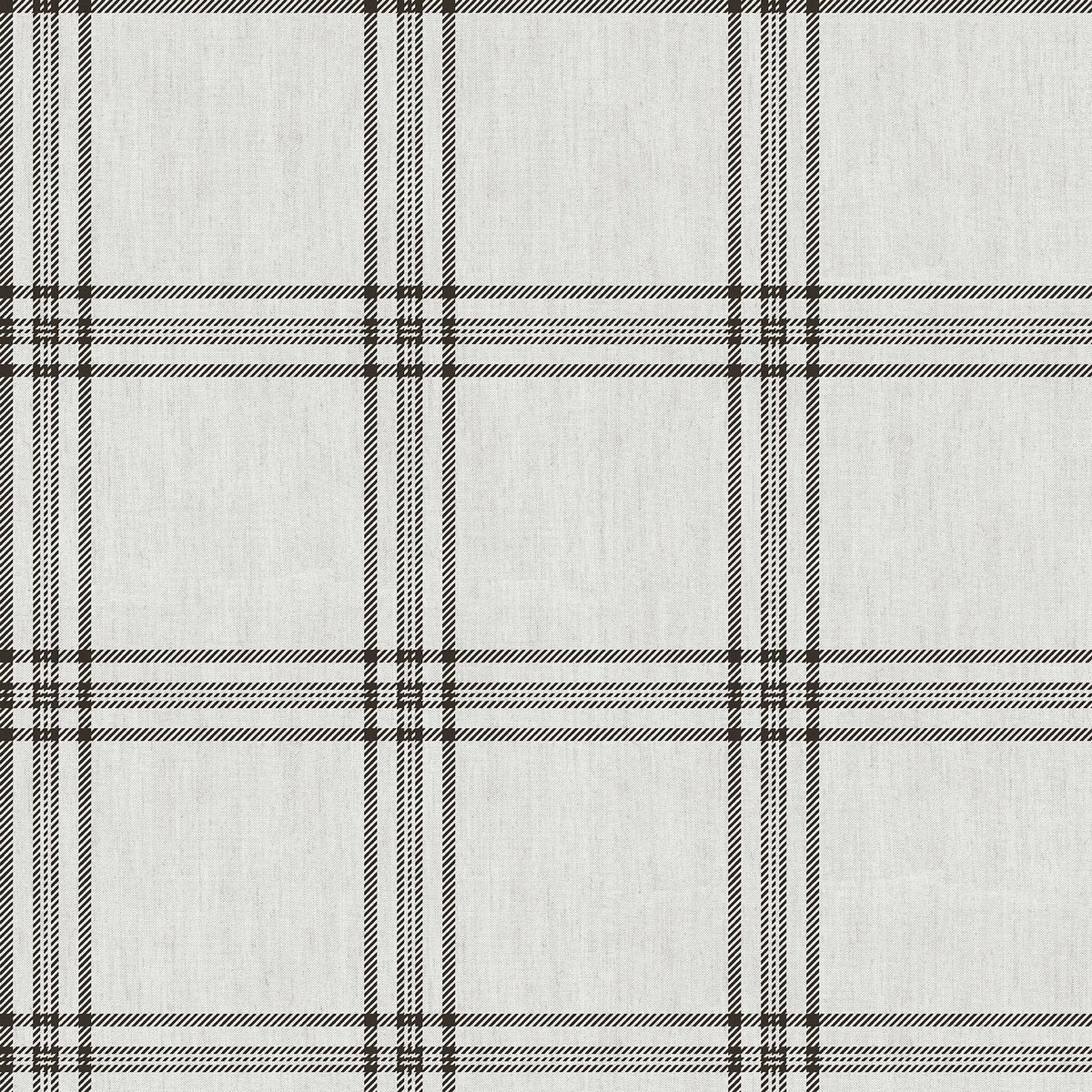 Behang – Grote Schotse Ruit – Ruiten Behang – Grijs Zwart – Klassiek – Elegant – Textiellook – Woonkamer – Slaapkamer – Hashtag - 10 x 0.53 M.