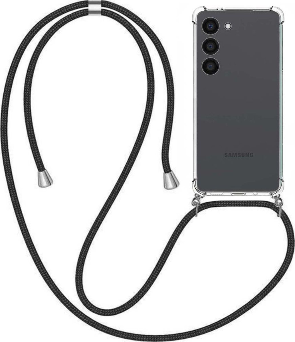 Telefoonhoesje Geschikt voor Samsung Galaxy S23 met Koord en Stootrand - TPU Backcover Shockproof met Lanyard - Smartphonica geschikt voor Samsung Galaxy S23