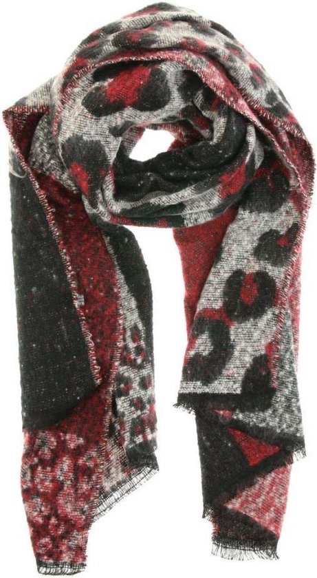 Grote warme sjaal zwart-rood | bol.com