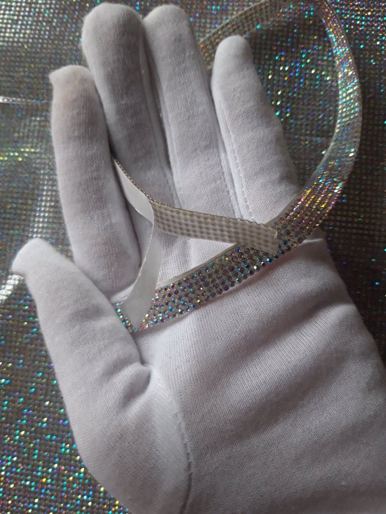 Yolev Hars Strass Linten Zelfklevend Diamant Lint Kristal Lint Roll voor Doe -het-zelf Evenement, Kunst Ambachten Telefoon Decoraties (zwart, 0,39 inch