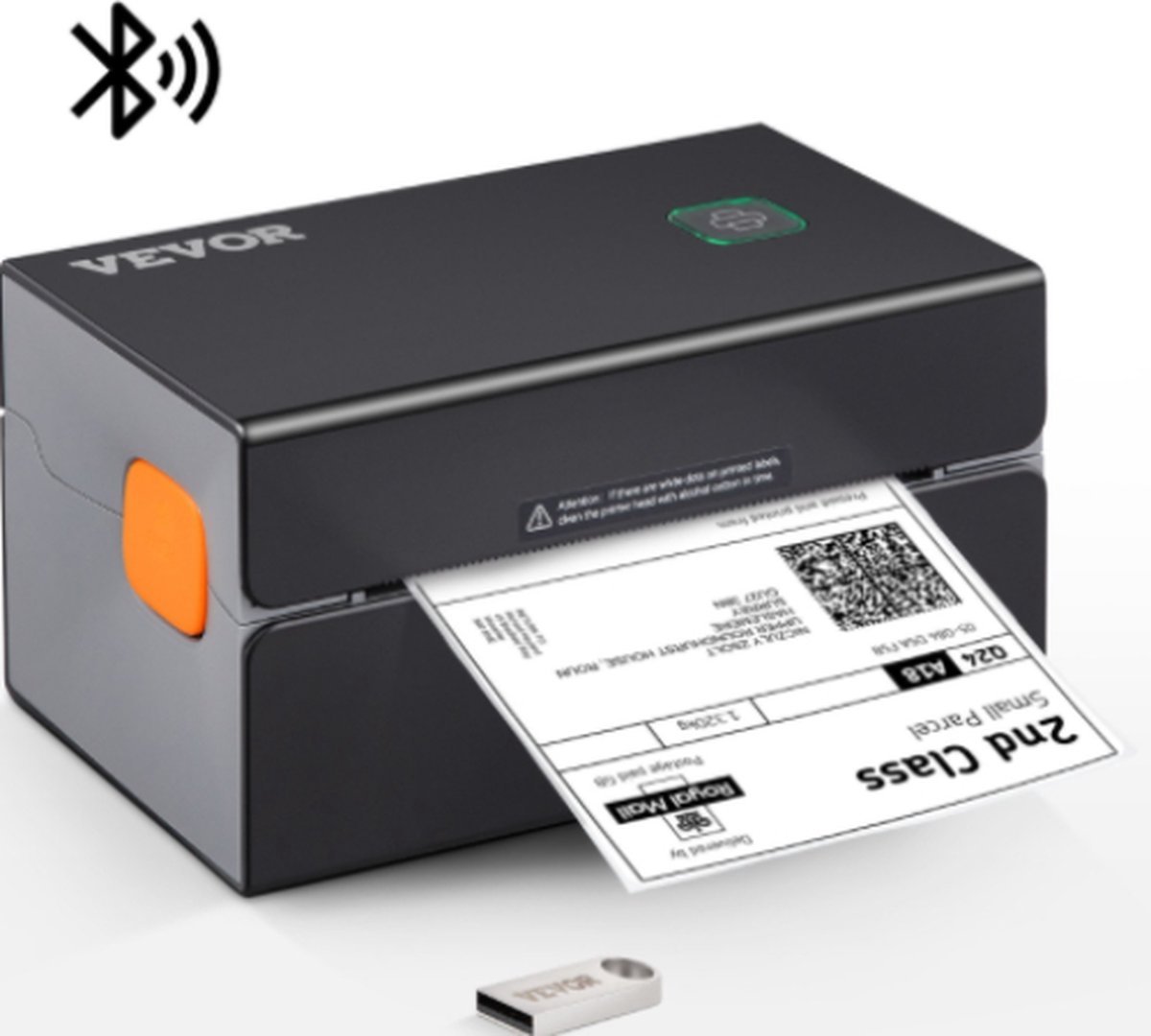 Vevor ® Labelprinter - Bonprinter - Kassabonprinter - Kassa Printer - Bluetooth + USB - 300DPI - 150 mm/sec - verzendlabelprinter - Zwart