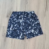 Short tie dye - jongens - korte broek - katoen - navy - maat 104