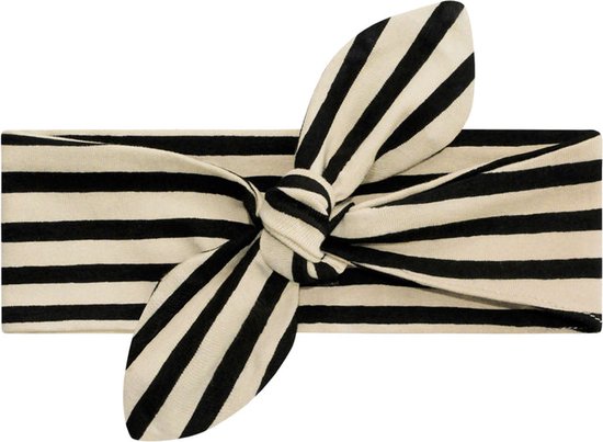 Your Wishes Stripes Headband Nude - Haarbandje - Ecru/Zwart - Meisjes - Maat 0-1 jaar