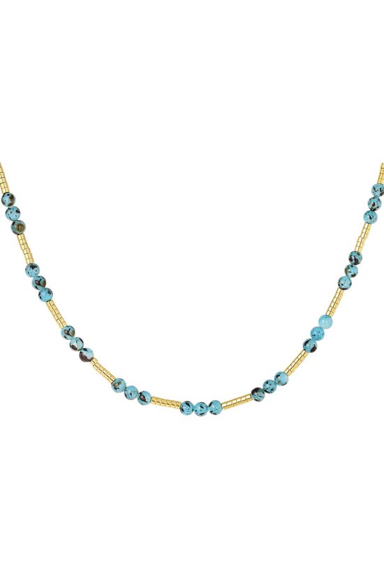 Beaded necklace with blue natural stone- yehwang-Moederdag cadeautje - cadeau voor haar - mama