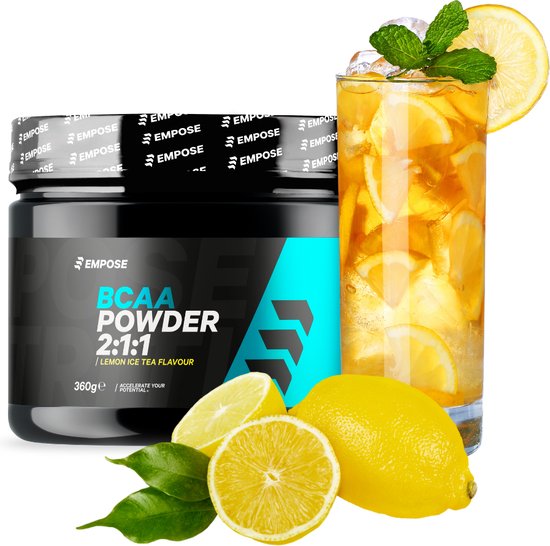 Empose Nutrition BCAA Poeder - Essentiële Aminozuren - Zero Suikervrij/Vetvrij - 360 gr - 40 servings - Lemon Ice Tea