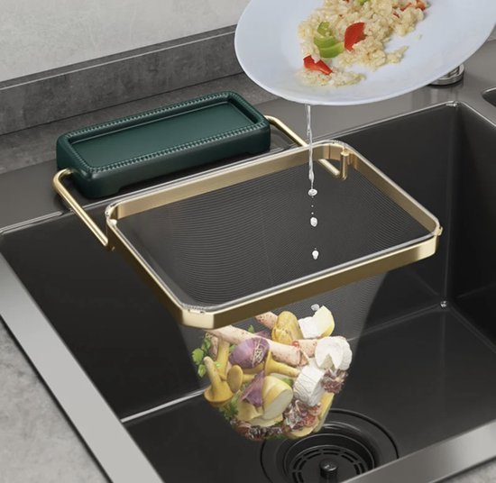 Foto: Gootsteen organizer gootsteen afval netje gootsteenontstopper gootsteen zeef netto sink filter rack anti blokkeren wegwerp fijne mesh filter aanrecht zeef mesh tas voor keuken spoelbak incl 50 netjes