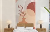 Behang - Fotobehang Bloemen - Abstract - Boho - Pastel - Breedte 120 cm x hoogte 240 cm - Behangpapier