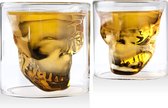 Whiskey Glazen - Skull Glazen - Design Schedel Drank Glas - Set van 2 Whiskeyglazen - 100ML per stuk - Borrel Party Feest Glazen