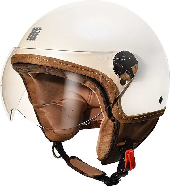 Fourmi Motocubo | casque jet avec visière externe | cyclomoteur et scooter  | perle... | bol.com