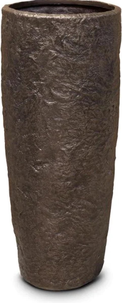 Luxe Plantenpot XL | Rotsachtige Brons Plantenbak | Grote bloempot voor binnen en buiten | Rocky Design | 35 x 79 cm