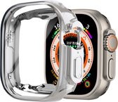 Strap-it Geschikt voor Apple Watch Ultra TPU Case - AW Ultra TPU case - wit - hoesje - beschermhoes - protector - bescherming