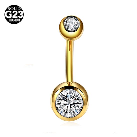 navelpiercing Titanium goud navelpiercing goud Diameter 8.5 mm Dikte 1.2mm