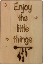 Carte de voeux en bois "Enjoy The Little Things"