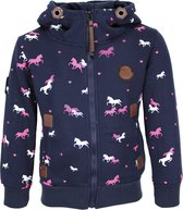 Babes & Binkies Cardigan chevaux bleu limité Filles Blauw - Taille 110/116