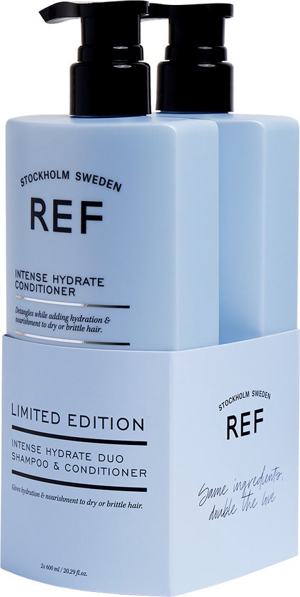 REF Stockholm - Intense Hydrate Duo Shampoo + Conditioner - 2x600ml - Krullen - Haar - Droog