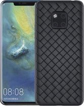 DrPhone Mate 20 PRO TPU Geweven Hybrid Case   Flexibele Ultra dunne zachte TPU Siliconen Cover Zwart