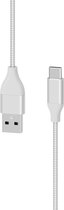 XLayer - Metallic USB naar Type C (USB-C) Kabel 1.5m - (Snel Opladen 3A/USB 2.0) Smartphone-Kabel, USB Type C, USB Type C - Zilver