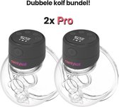 Dubbele ComfyKolf Pro Zwart - incl. 8 maten - 2 x Handsfree Elektrische Borstkolf