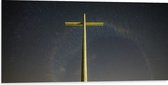 Dibond - Geel Kruis onder Sterrenhemel - 100x50 cm Foto op Aluminium (Met Ophangsysteem)