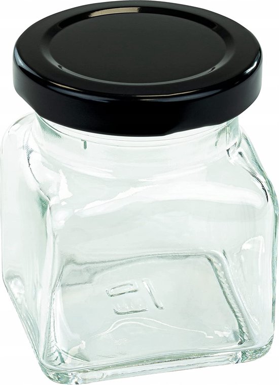 Bocal en verre transparent avec couvercle métal à vis - 700 ml - lot de 10