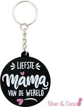 SilverAndCoco® - Moederdag Verjaardag Cadeautje Kind / 2D Sleutelhanger Auto Huis / Key Chain / Sleutel Ring Sleutels - Moeder / Mom / Liefste Mama