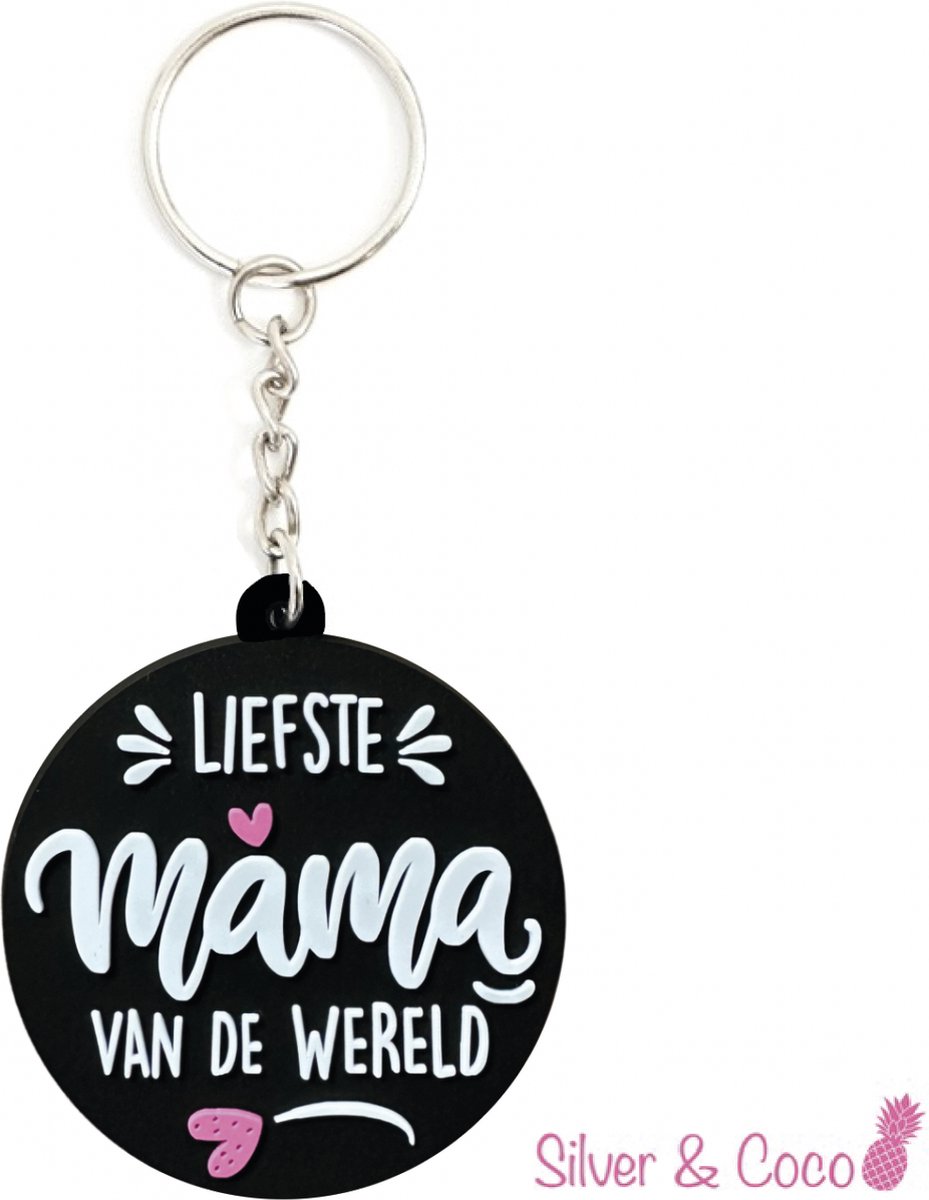 SilverAndCoco® - Moederdag Verjaardag Cadeautje Kind / 2D Sleutelhanger Auto Huis / Sinterklaas Schoen Cadeau Key Chain / Sleutel Ring Sleutels - Moeder / Mom / Liefste Mama