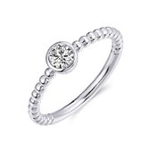 Schitterende Stapelring Zilveren Ring met Zirkonia 17.75 mm. (maat 56)| Damesring |Aanzoek|Verloving