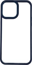 Geschikt voor iPhone 14 Pro - Hoesje - Transparant met Paarse Rand
