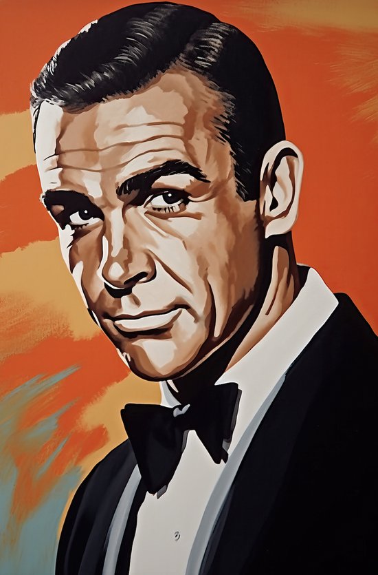 Film Poster - James Bond Poster - 007 - Sean Connery Poster - Abstract Portret - Wanddecoratie - Vintage poster - 51x71 - Geschikt om in te lijsten